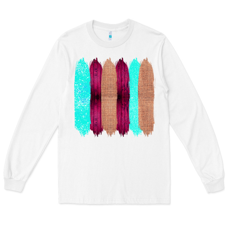 Colored Farm Life Purple Wood Jute Cyan Glitter Brush Strokes Long Sleeve Tee by Bettercallsaul | Teevron