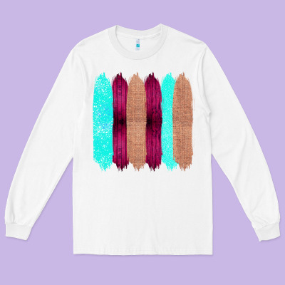 Colored Farm Life Purple Wood Jute Cyan Glitter Brush Strokes Long Sleeve Tee Designed By Bettercallsaul