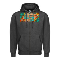 Charcoal Heather just a small town girl wlth gemstone arrow and sunflowers licanse plat Zipper Hoodie - Artiststas