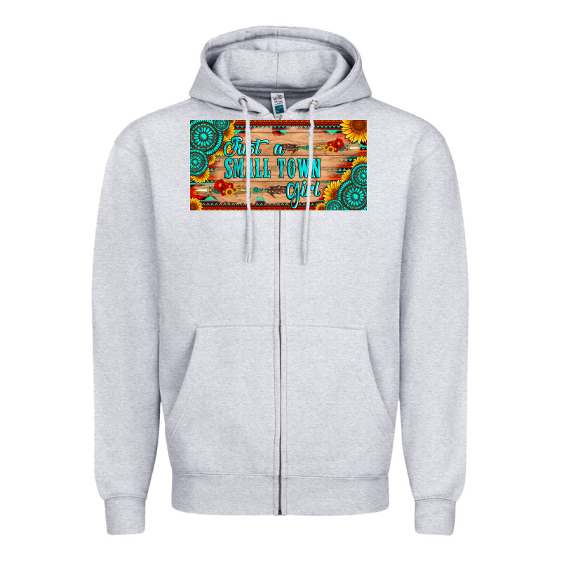 Just A Small Town Girl Wlth Gemstone Arrow And Sunflowers Licanse Plat Zipper Hoodie by Artiststas | Teevron
