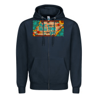 Navy just a small town girl wlth gemstone arrow and sunflowers licanse plat Zipper Hoodie - Artiststas