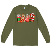 Army Green christmas tree cake and coffee cups ado Long Sleeve Tee - AdoDesignShop