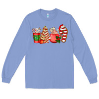 Colony Blue christmas tree cake and coffee cups ado Long Sleeve Tee - AdoDesignShop