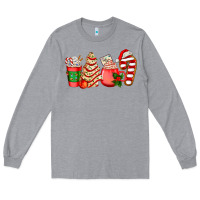 Heather Grey christmas tree cake and coffee cups ado Long Sleeve Tee - AdoDesignShop