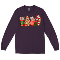 Plum christmas tree cake and coffee cups ado Long Sleeve Tee - AdoDesignShop