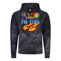Cloud Black life is better in flip flops Vintage Hoodie - texasbilliewilder