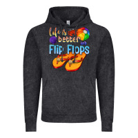 Vintage Black life is better in flip flops Vintage Hoodie - texasbilliewilder