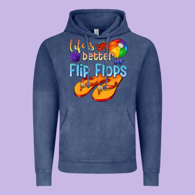 Life Is Better In Flip Flops Vintage Hoodie Designed By Texasbilliewilder