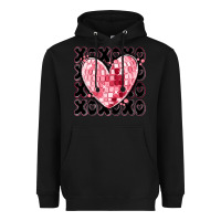 Black xoxo heart valentine's day Heavyweight Hoodie - MaliasSmallBusiness
