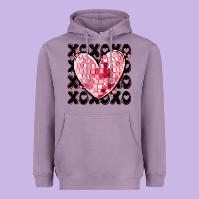 Xoxo Heart Valentine's Day Heavyweight Hoodie Designed By Maliassmallbusiness