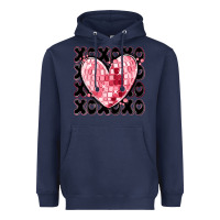 Navy xoxo heart valentine's day Heavyweight Hoodie - MaliasSmallBusiness