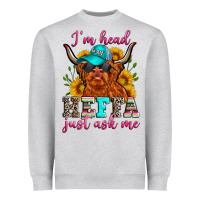 Heather Grey i'm head heffa just ask me Heavyweight Sweatshirt - Zillion Design Studio