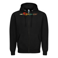Black flowers and arrow with gemstone Zipper Hoodie - Artiststas