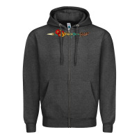 Charcoal Heather flowers and arrow with gemstone Zipper Hoodie - Artiststas