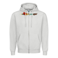 Dove Grey flowers and arrow with gemstone Zipper Hoodie - Artiststas
