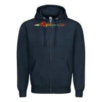 Navy flowers and arrow with gemstone Zipper Hoodie - Artiststas