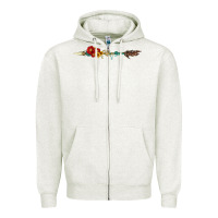 Oatmeal Heather flowers and arrow with gemstone Zipper Hoodie - Artiststas