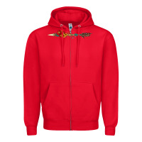 Red flowers and arrow with gemstone Zipper Hoodie - Artiststas