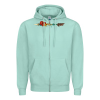 Seafoam flowers and arrow with gemstone Zipper Hoodie - Artiststas