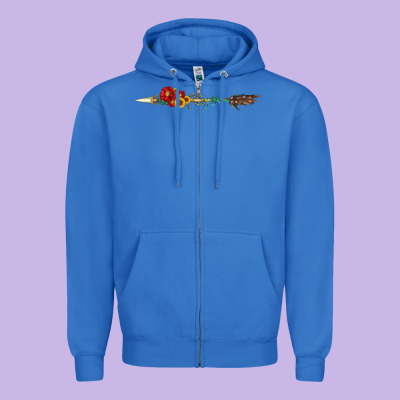 Flowers And Arrow With Gemstone Zipper Hoodie Designed By Artiststas