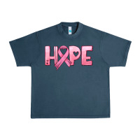Midnight Navy hope and pink ribbon Urban Heavy Tee - HRA Design Shop