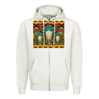Bull Skulls Gemstones And Cactus With Leopard And Aztec Zipper Hoodie | Teevron