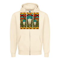 Sandshell bull skulls gemstones and cactus with leopard and aztec Zipper Hoodie - Artiststas