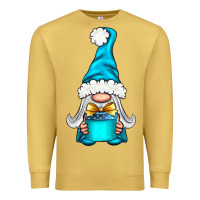 Antique Gold winter gnome with gift Premium Sweatshirt - NancyCooperArtShop
