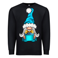 Black winter gnome with gift Premium Sweatshirt - NancyCooperArtShop