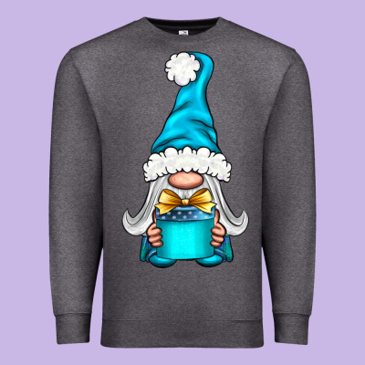 Winter Gnome With Gift Premium Sweatshirt Designed By Nancycooperartshop