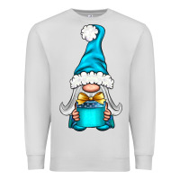 Dove Grey winter gnome with gift Premium Sweatshirt - NancyCooperArtShop
