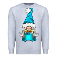 Heather Grey winter gnome with gift Premium Sweatshirt - NancyCooperArtShop