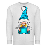 Oatmeal Heather winter gnome with gift Premium Sweatshirt - NancyCooperArtShop