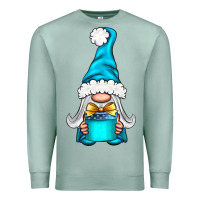 Seafoam winter gnome with gift Premium Sweatshirt - NancyCooperArtShop