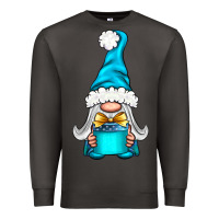Smoke winter gnome with gift Premium Sweatshirt - NancyCooperArtShop