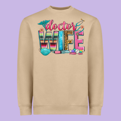 Doctor Wife Heavyweight Sweatshirt Designed By Zillion Design Studio