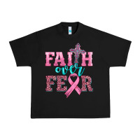 Black faith over fear with cross and ribbon Urban Heavy Tee - HRA Design Shop