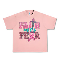 Salmon faith over fear with cross and ribbon Urban Heavy Tee - HRA Design Shop