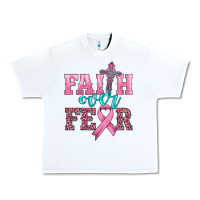 White faith over fear with cross and ribbon Urban Heavy Tee - HRA Design Shop