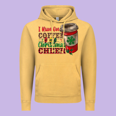 I Run On Coffee And Christmas Cheer Vintage Hoodie Designed By Ranaportraitstore
