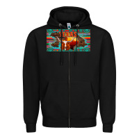 Black texas and map with longhorn serape gemstone licanse plate Zipper Hoodie - Artiststas