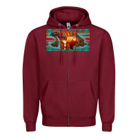 Burgundy texas and map with longhorn serape gemstone licanse plate Zipper Hoodie - Artiststas