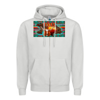 Dove Grey texas and map with longhorn serape gemstone licanse plate Zipper Hoodie - Artiststas