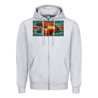 Heather Grey texas and map with longhorn serape gemstone licanse plate Zipper Hoodie - Artiststas