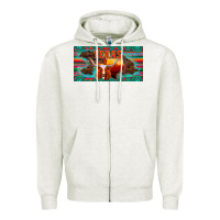 Oatmeal Heather texas and map with longhorn serape gemstone licanse plate Zipper Hoodie - Artiststas
