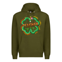 Army Green teacher st patricks day Premium Hoodie - LillyAllenDesigns