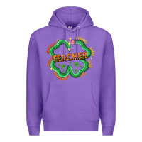 Purple teacher st patricks day Premium Hoodie - LillyAllenDesigns