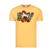 Vintage Mustard christmas joy cow Vintage Tee - CowhideDigitalArt