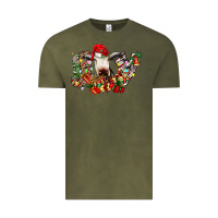 Vintage Olive christmas joy cow Vintage Tee - CowhideDigitalArt