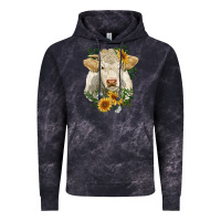 Cloud Black charolais cattle with sunflowers Vintage Hoodie - RanaPortraitStore